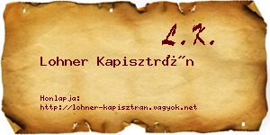 Lohner Kapisztrán névjegykártya